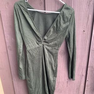 Suede green mini dress